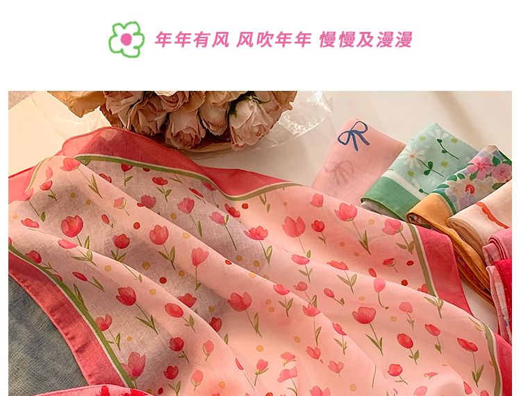 Print Cotton Linen Head Designs) Scarf (Various