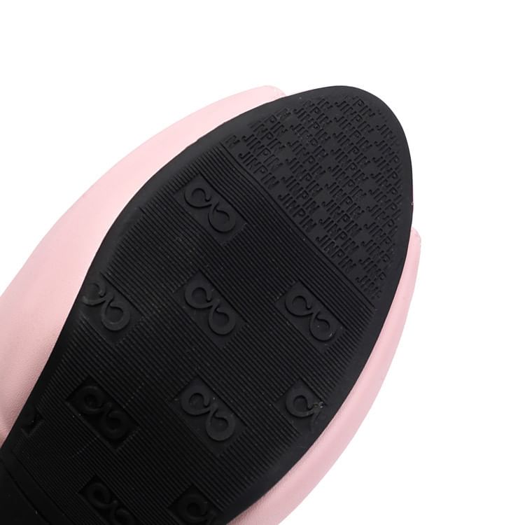 Heel Sandals Pearl High Ruffle Faux Trim