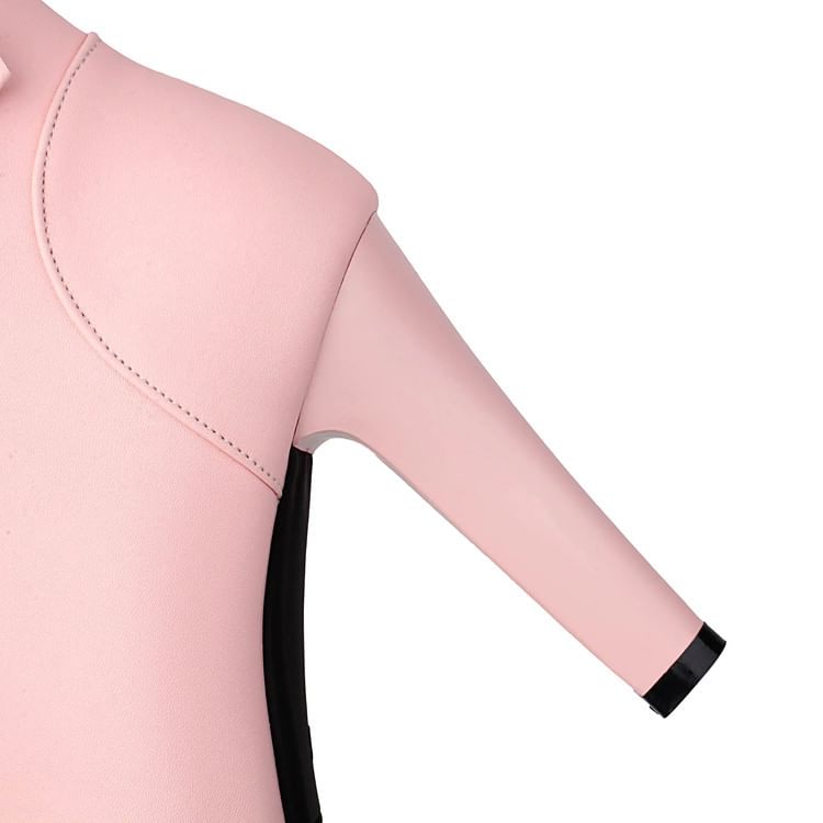 Peep-Toe Plain Boots Heel Short High