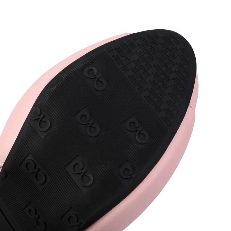 Peep-Toe Plain Boots Heel Short High