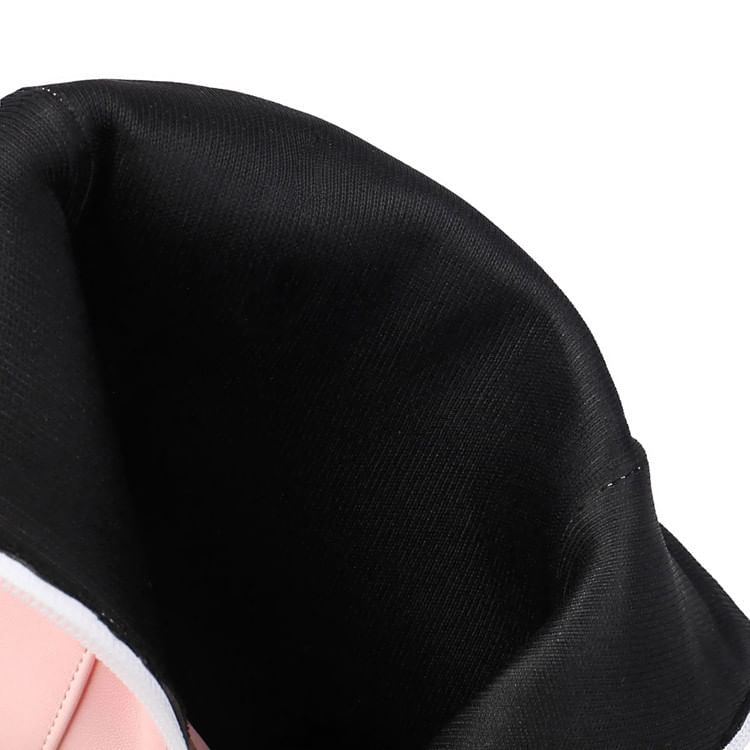 Peep-Toe Plain Boots Heel Short High