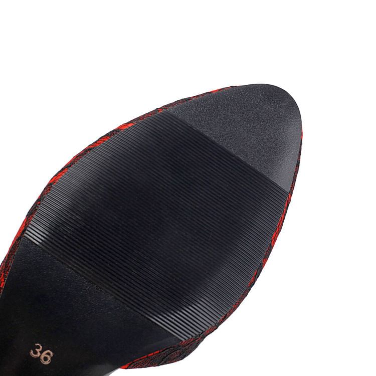 Lace Heel Low Panel D'Orsay Sandals