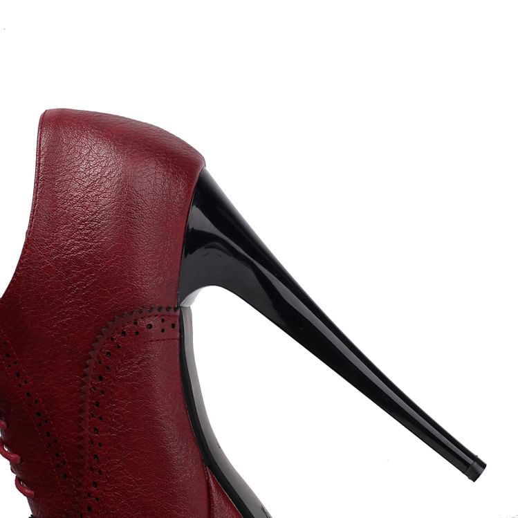 Shoes Lace-Up Platform Brogue Stiletto Heel