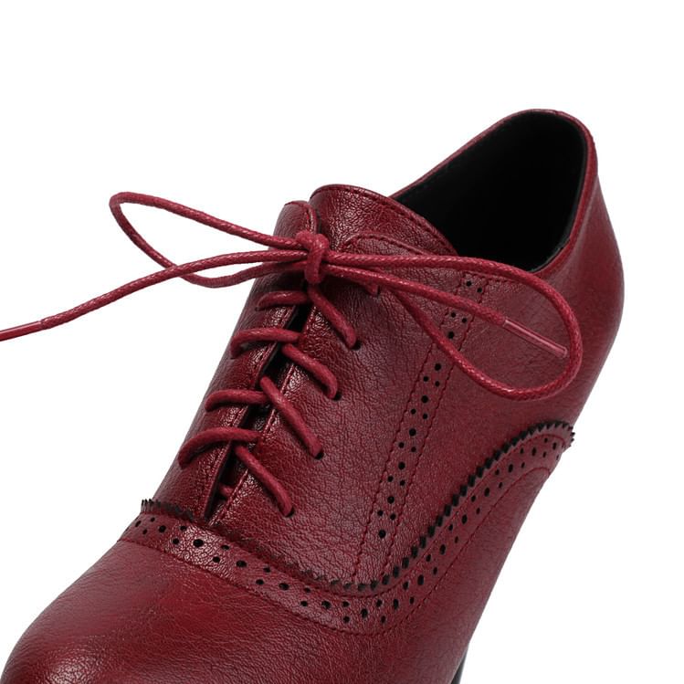 Shoes Lace-Up Platform Brogue Stiletto Heel