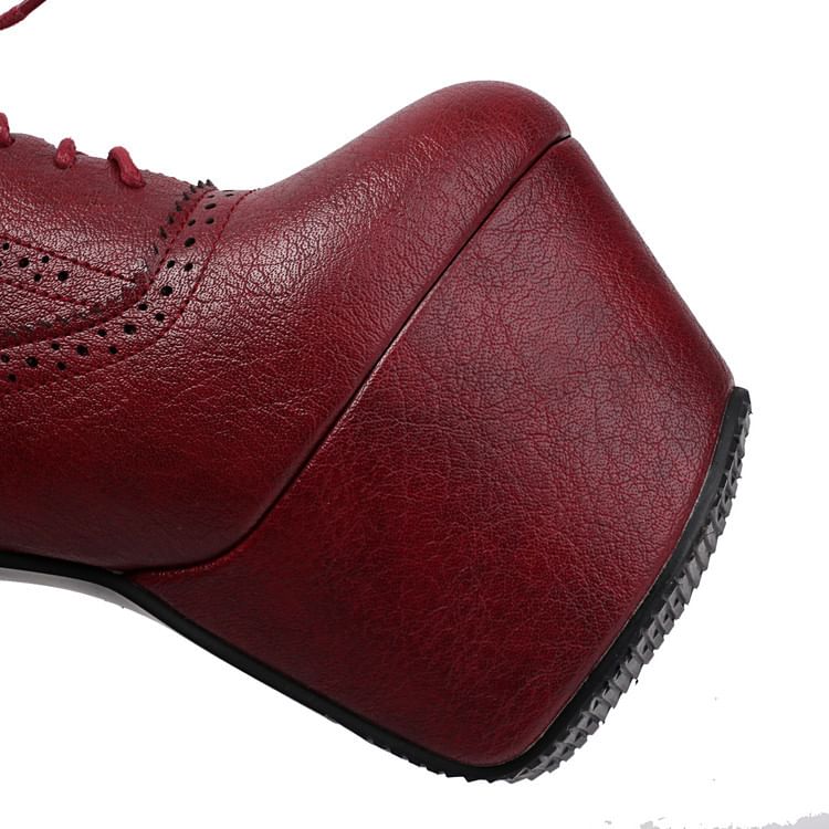 Shoes Lace-Up Platform Brogue Stiletto Heel