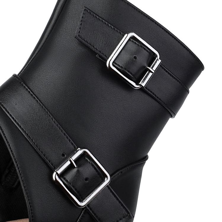 Short Boots Peep-Toe Thong Heel High