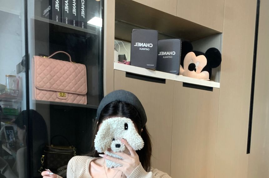 Camisole Cardigan Shorts Studded Top Waist High Ribbed Knit + Set: Crop