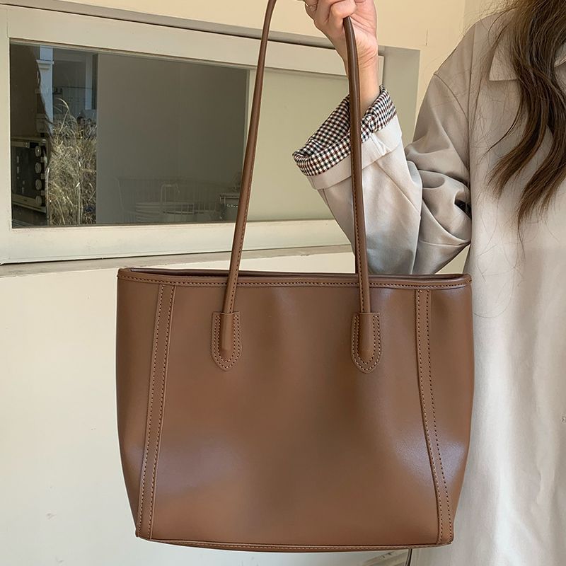 Bag Faux Leather Plain Tote