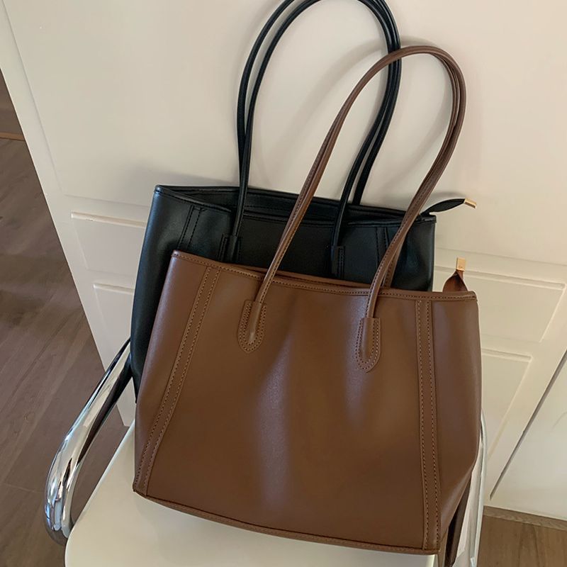 Bag Faux Leather Plain Tote