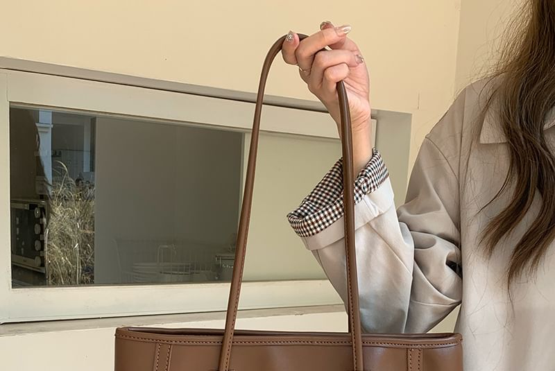 Bag Faux Leather Plain Tote