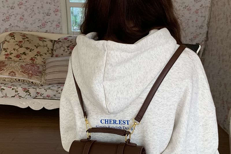 Leather Faux Backpack Plain Flap