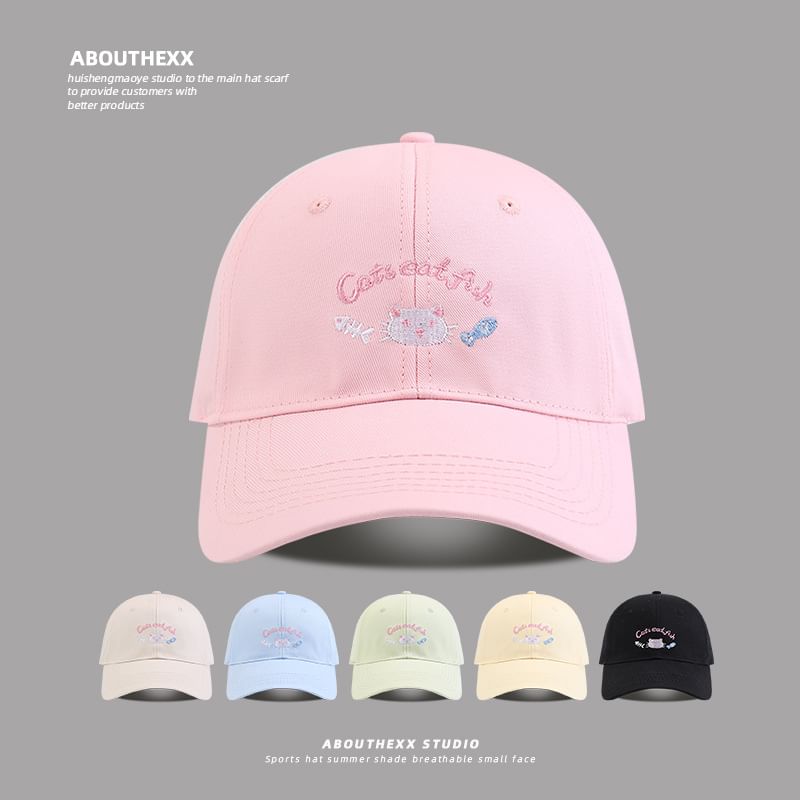 Cartoon Embroidered Baseball Lettering Cap