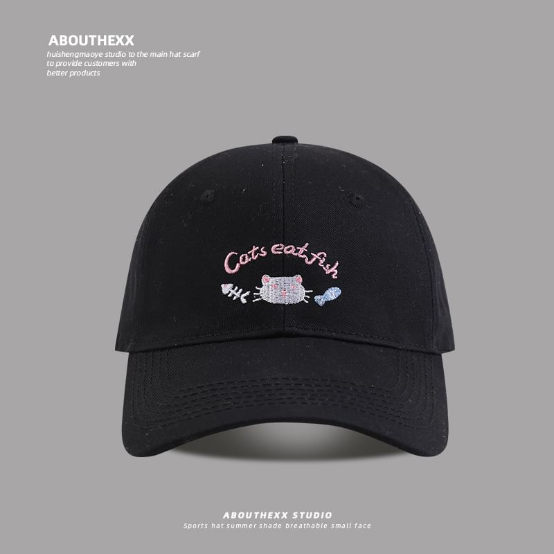 Cartoon Embroidered Baseball Lettering Cap