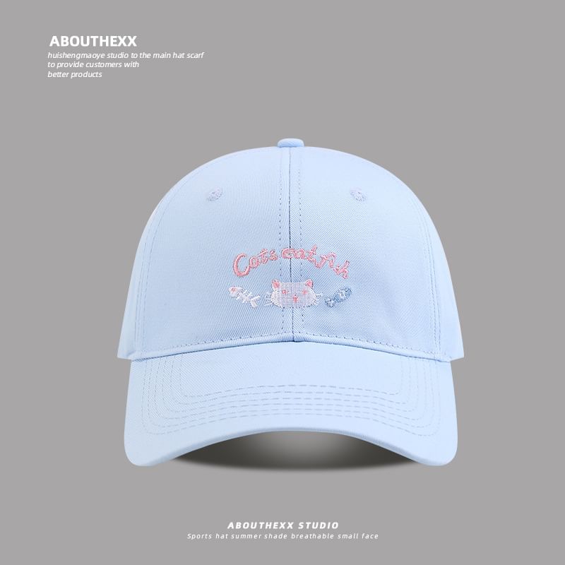Cartoon Embroidered Baseball Lettering Cap