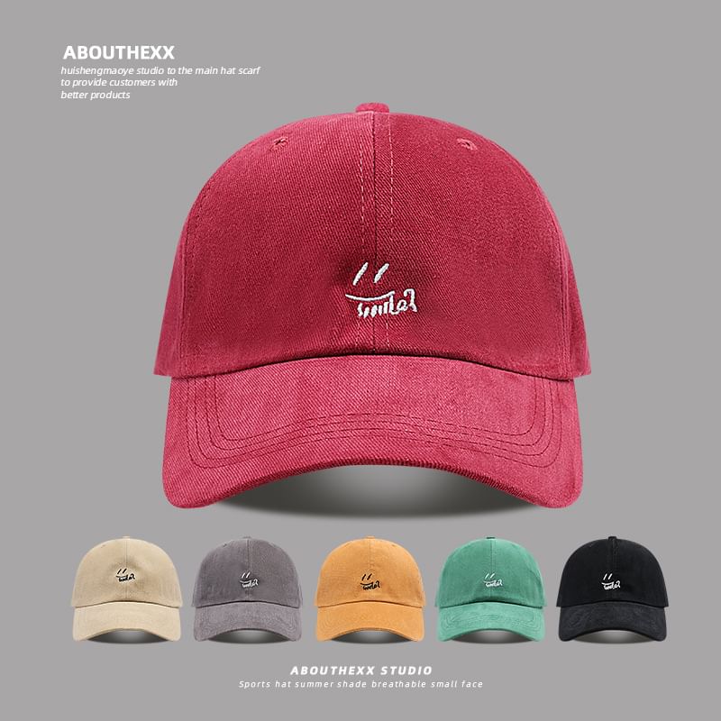 Smiley Cap Baseball Embroidered