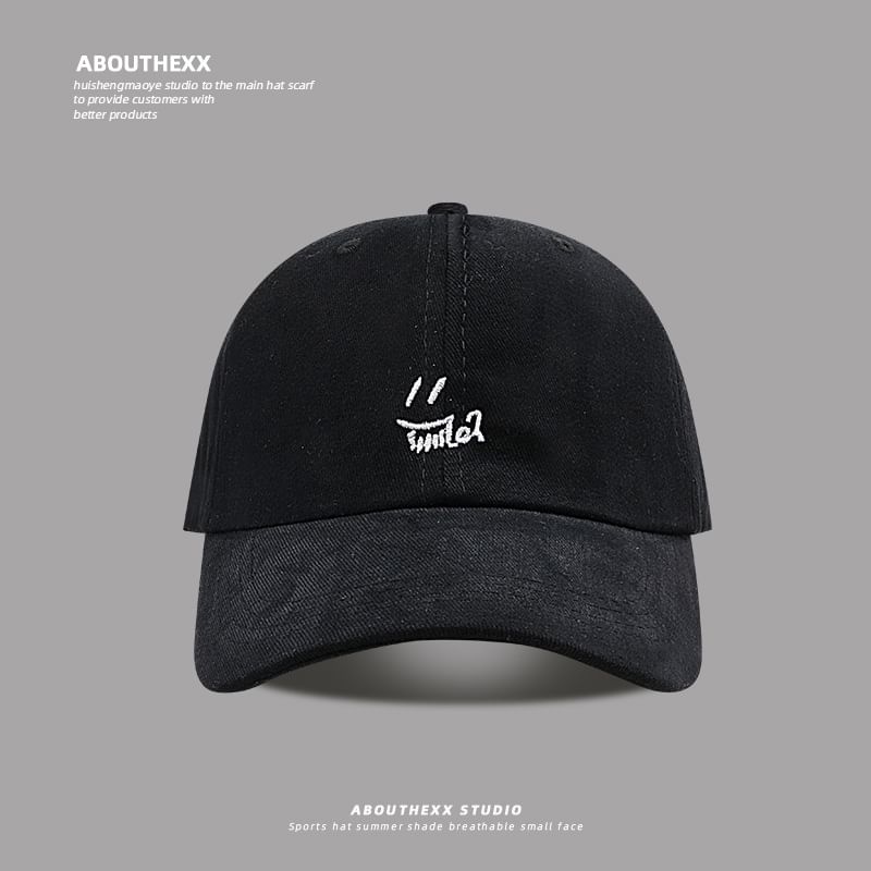 Smiley Cap Baseball Embroidered