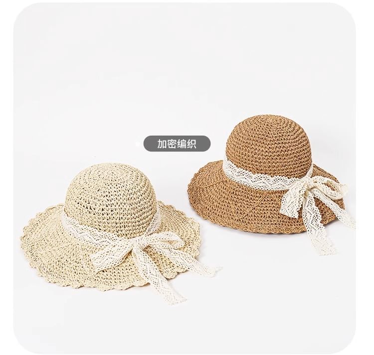 Bow Hat Straw Sun