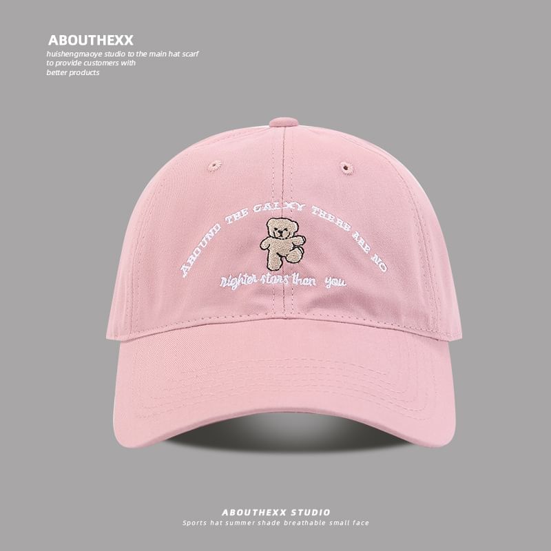 Baseball Cap Bear Embroidered Lettering