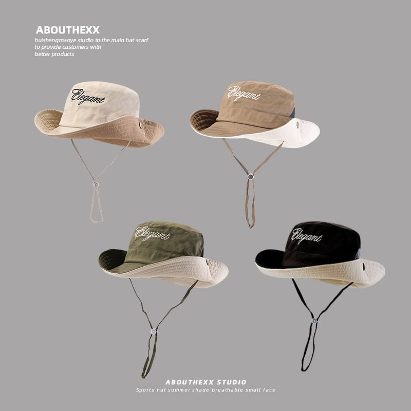 Lettering Hat Embroidered Boonie