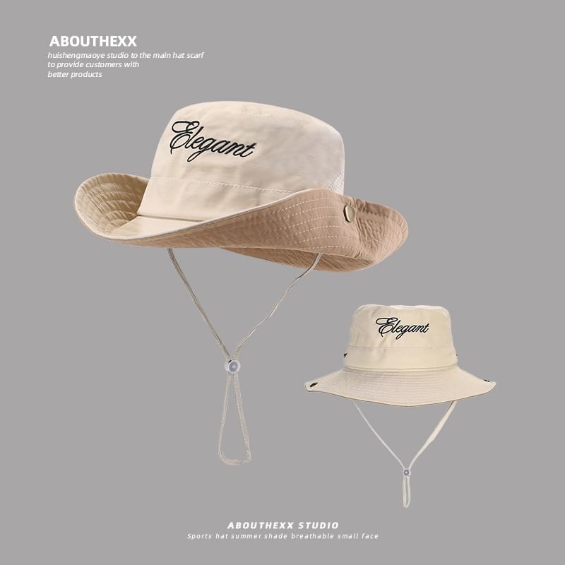 Lettering Hat Embroidered Boonie