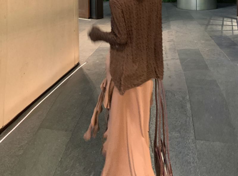 Ruffle Sleeve Trim Dress Butterfly V-Neck / Strapless Print Tie Long Front Top Bodycon Midi Plain