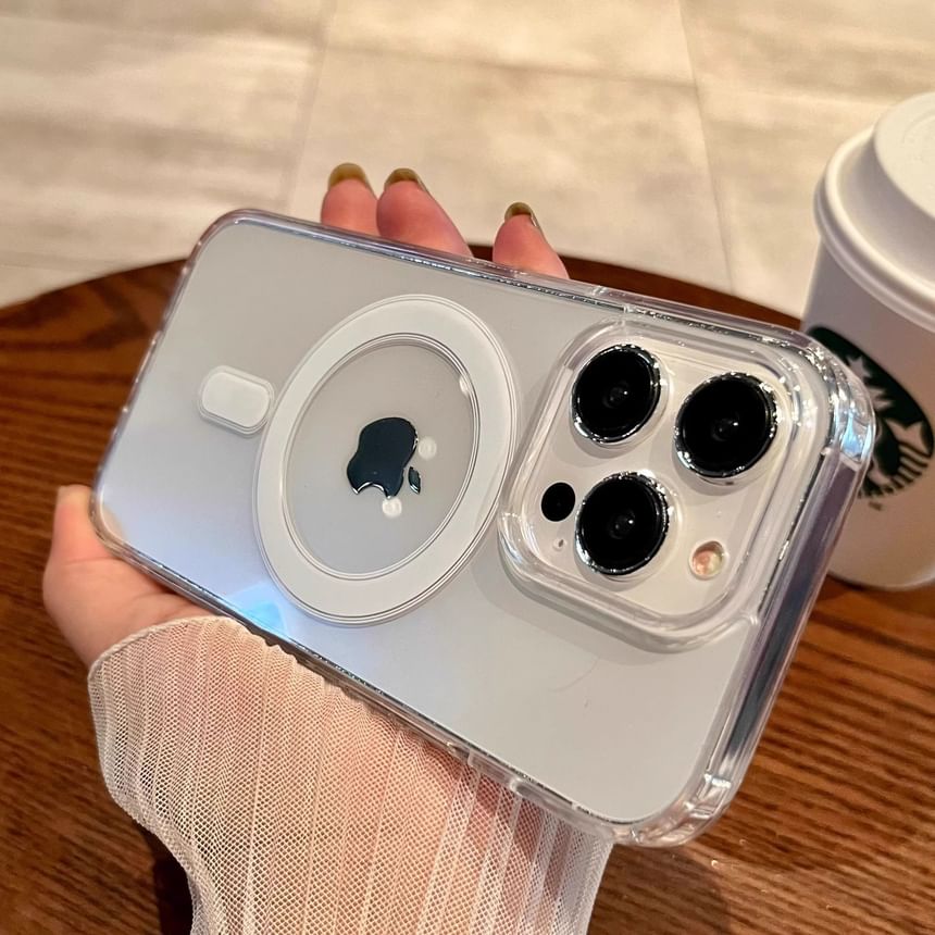 with (Compatible Transparent Case MagSafe) Phone Magnetic
