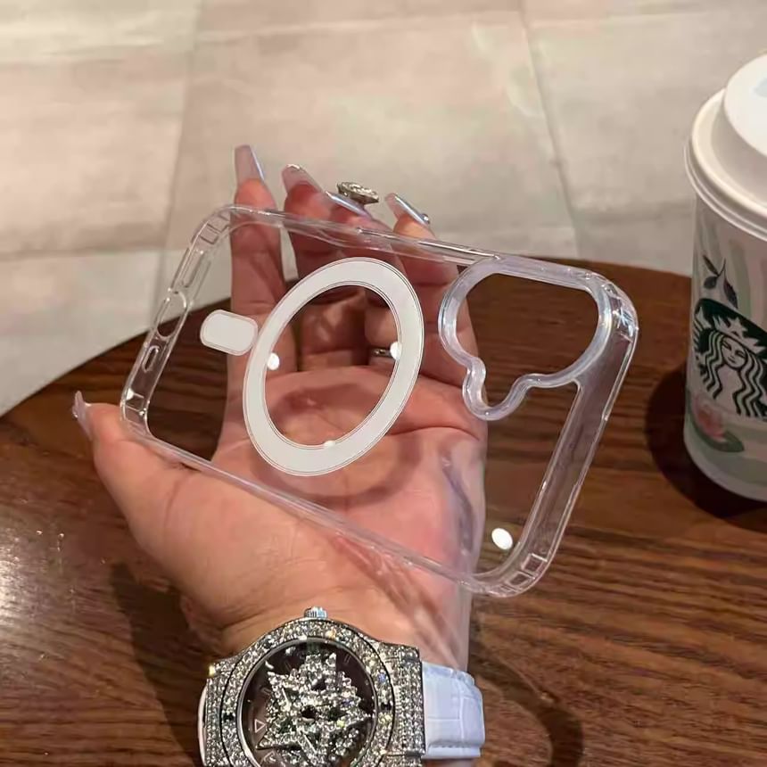 with (Compatible Transparent Case MagSafe) Phone Magnetic