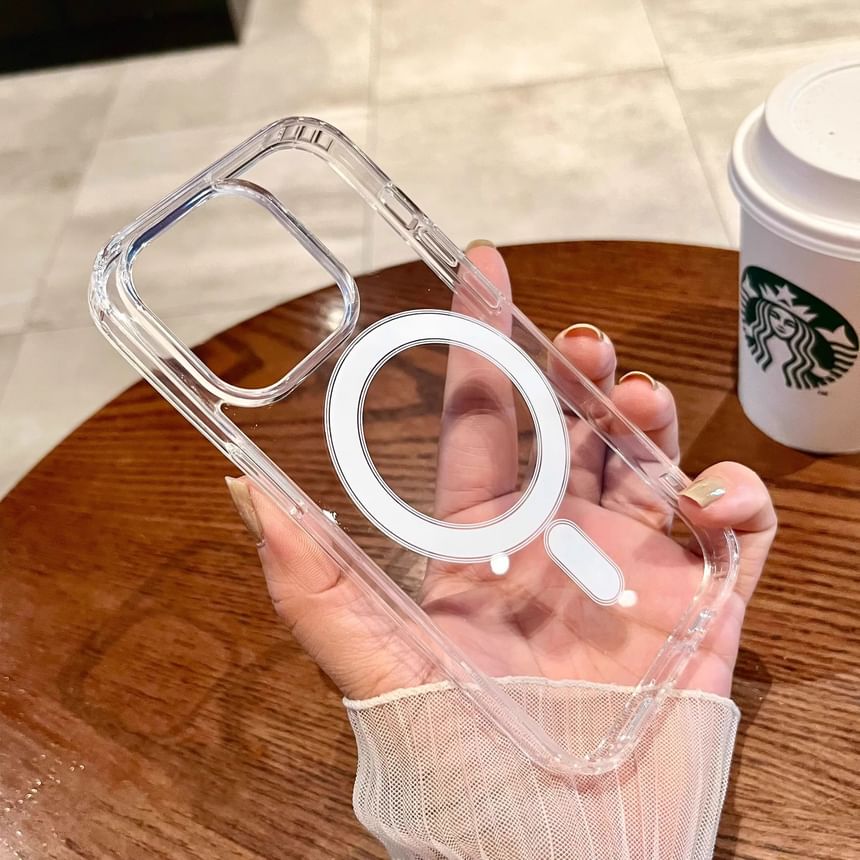 with (Compatible Transparent Case MagSafe) Phone Magnetic
