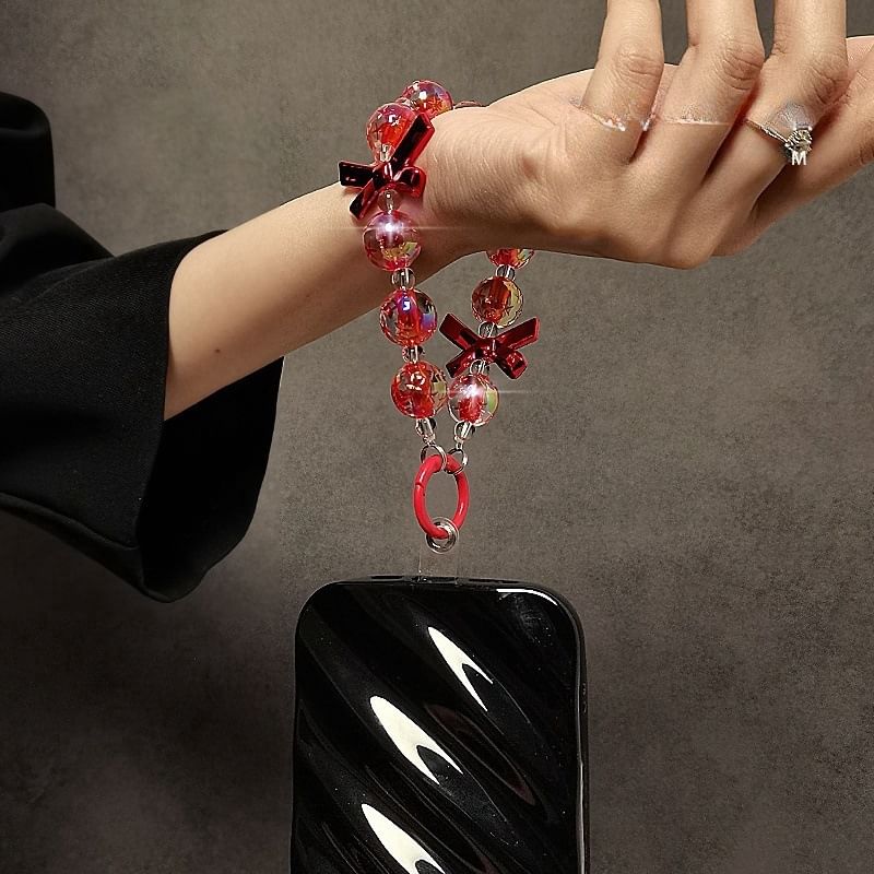 Crystal Phone Strap Faux Bow