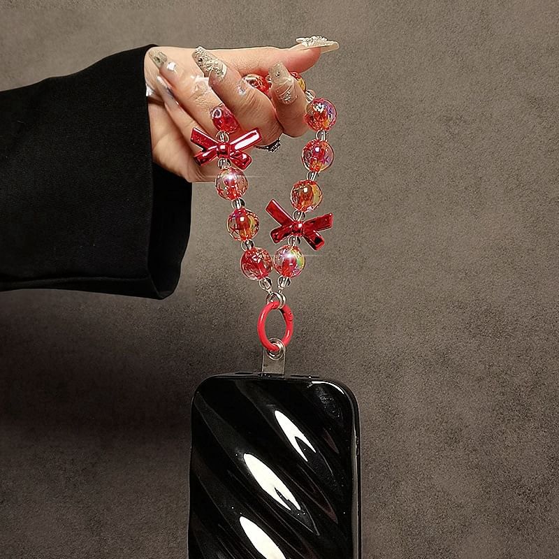 Crystal Phone Strap Faux Bow