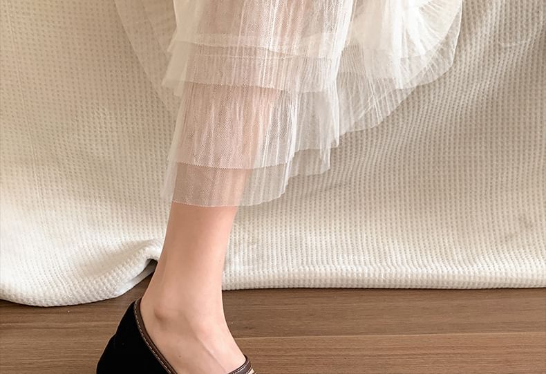 Trim Jane Toe Contrast Square Mary Pumps Heel Chunky