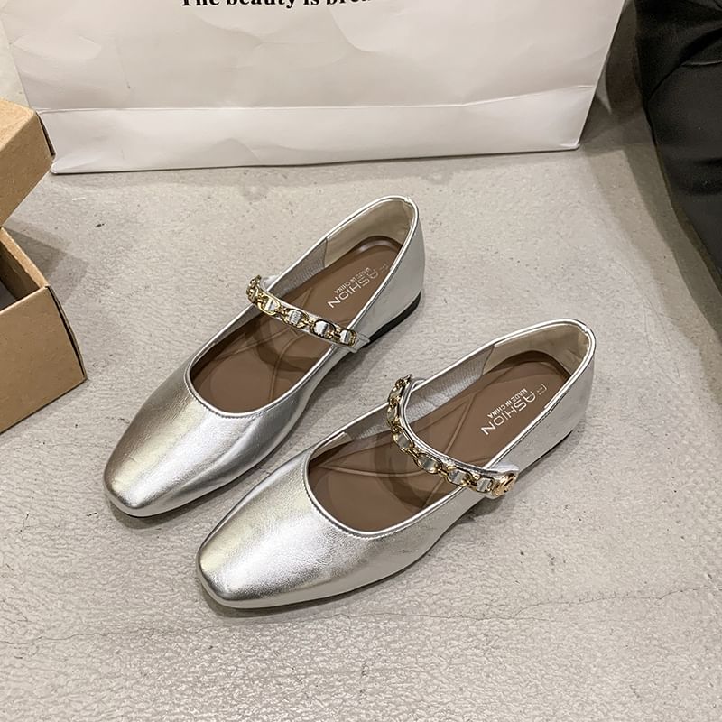 Jane Toe Flats Square Mary