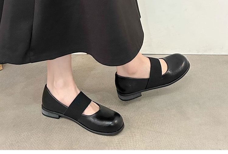 Jane Mary Leather Pumps Faux