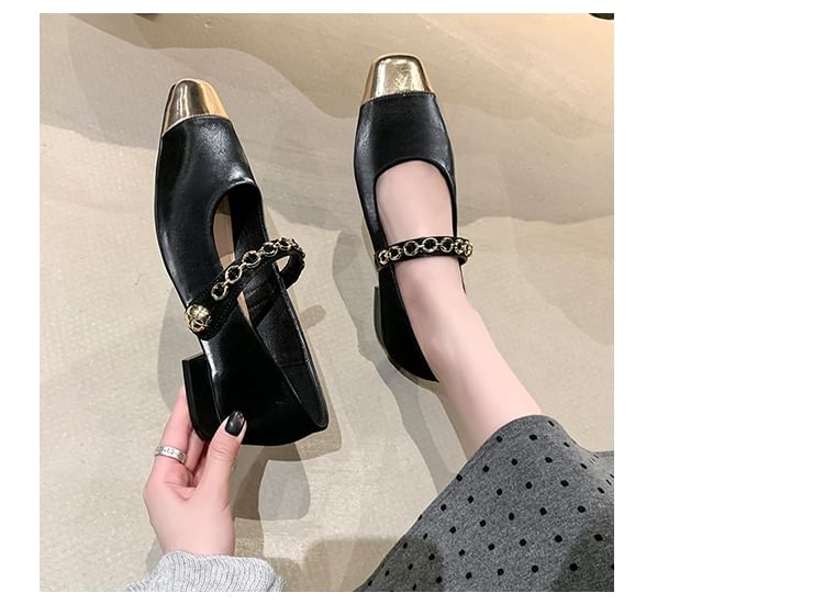 Square Pumps Toe Mary Jane Cap