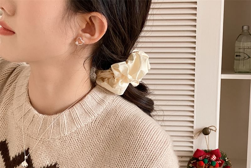 Earring Stud 925 Sterling Pearl Heart Silver Faux