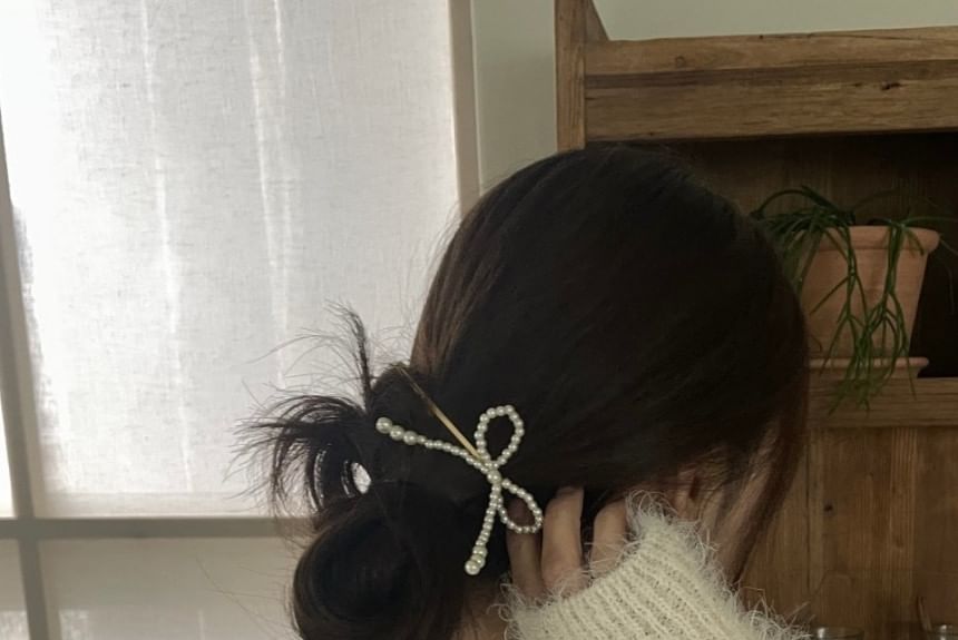 Hair Pin Faux Pearl Alloy