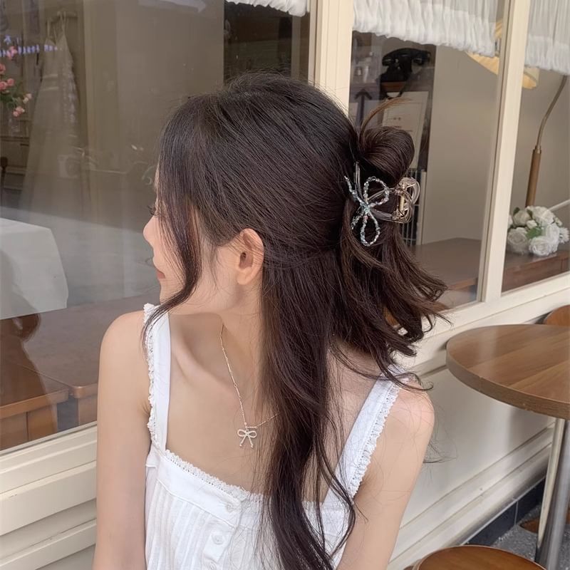 Hair Acrylic Beaded Bow Claw