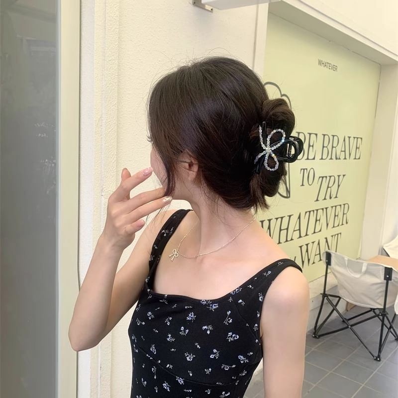 Hair Acrylic Beaded Bow Claw