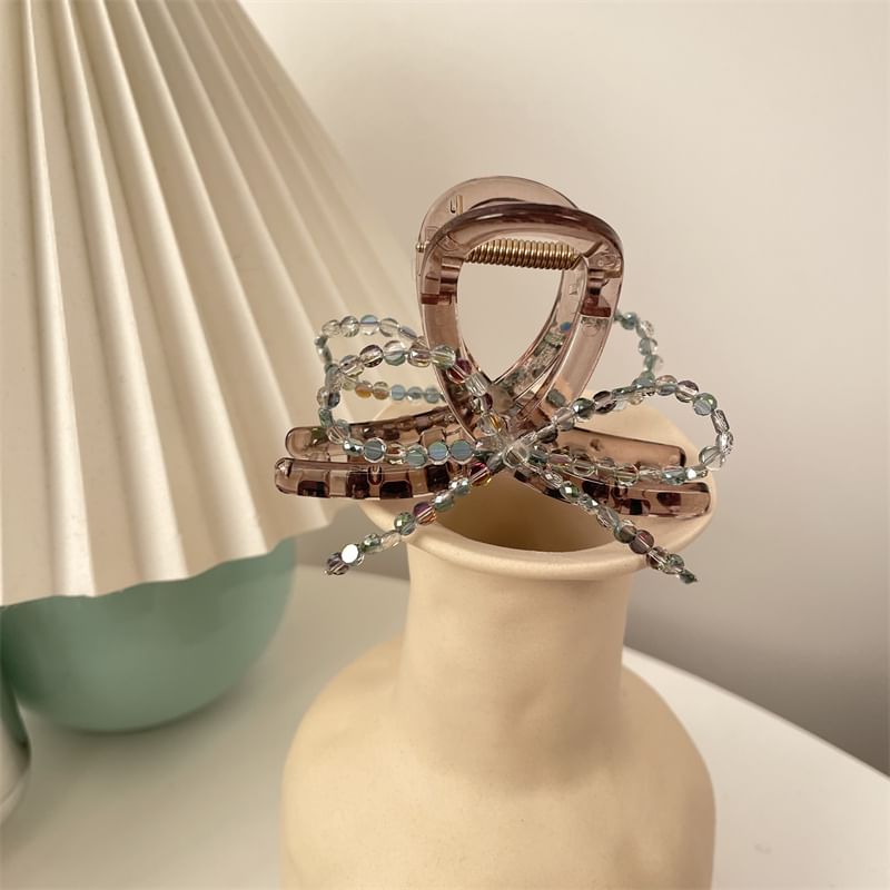 Hair Acrylic Beaded Bow Claw