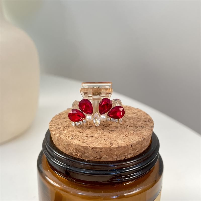 Pearl Rhinestone Claw Hair Faux Acrylic