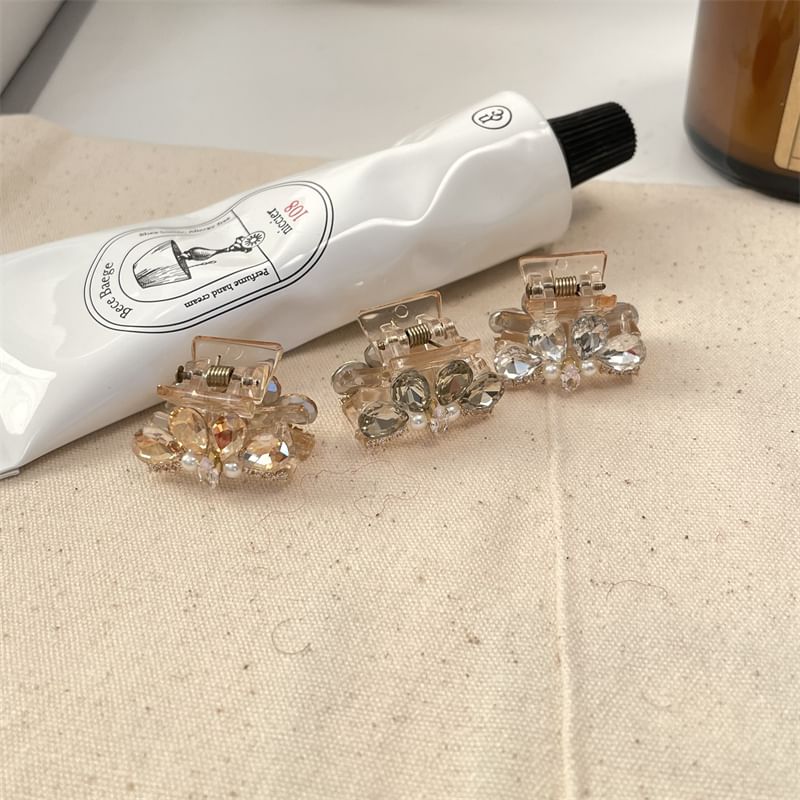 Pearl Rhinestone Claw Hair Faux Acrylic