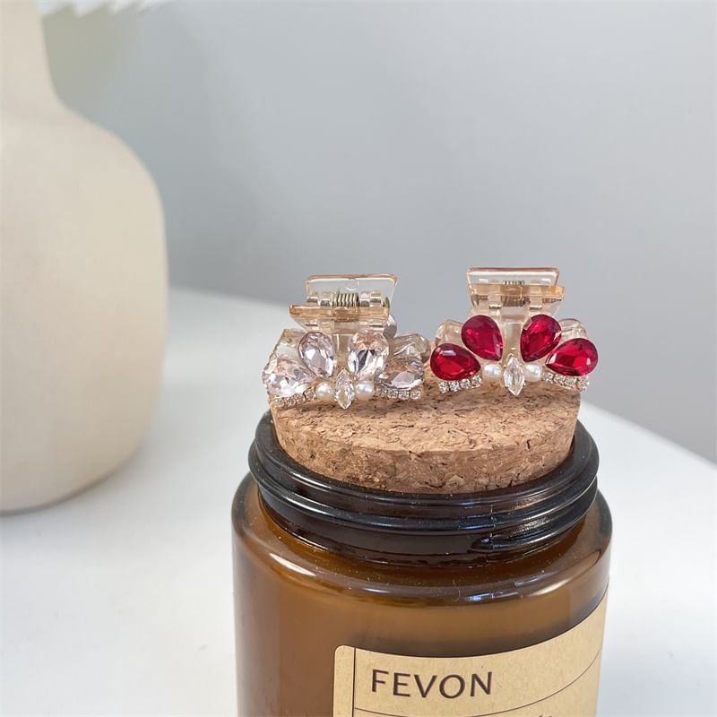 Pearl Rhinestone Claw Hair Faux Acrylic