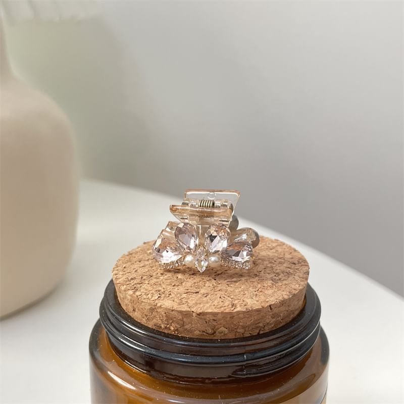 Pearl Rhinestone Claw Hair Faux Acrylic