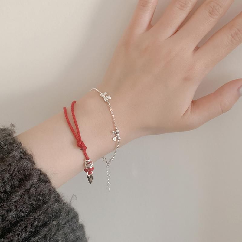 String / Silver Bracelet 925 Bow Sterling