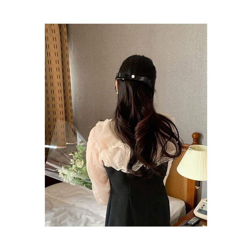 Hair Pearl Faux Bow Clip