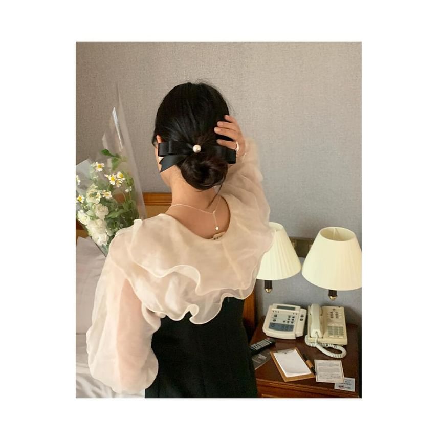 Hair Pearl Faux Bow Clip