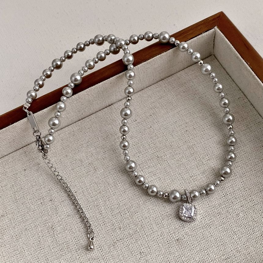 Beaded Rhinestone Necklace