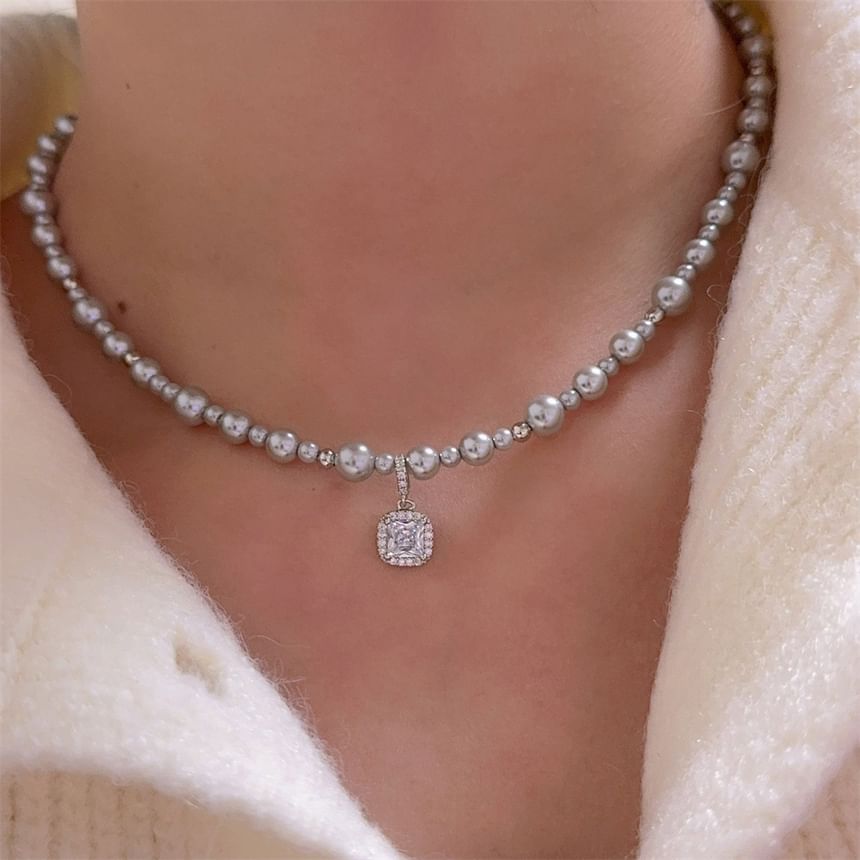 Beaded Rhinestone Necklace