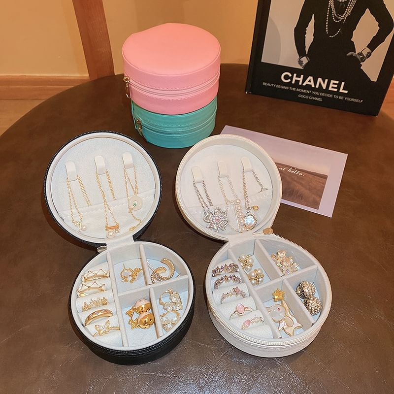 Jewelry Plain Storage Box Round