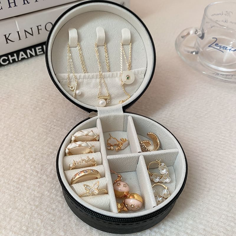 Jewelry Plain Storage Box Round